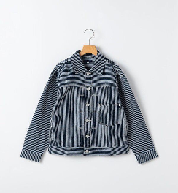 SHIPS KIDS「SHIPS KIDS:140～160cm / ヒッコリー デニム ジャケット」|デニムジャケット|ブルー系