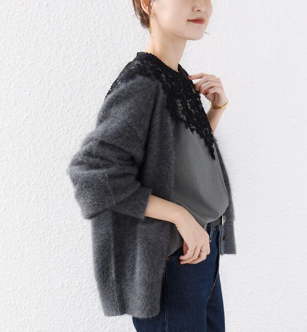 SHIPS for women「《予約》【WEB限定】〈手洗い可能〉フラワー ヨーク レース ロング スリーブ ブラウス」|シャツ・ブラウス|