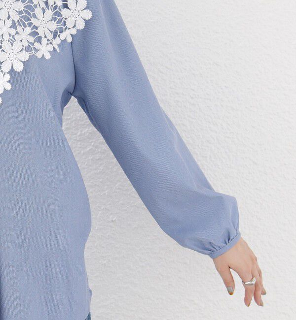 SHIPS for women「《予約》【WEB限定】〈手洗い可能〉フラワー ヨーク レース ロング スリーブ ブラウス」|シャツ・ブラウス|