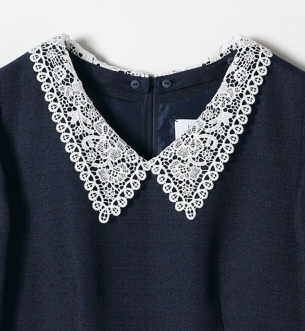 SHIPS any「《予約》SHIPS any:〈洗濯機可能〉レースカラー ロング スリーブ ワンピース［NAVY BLUE］」|ワンピース|