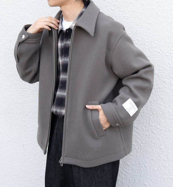 SHIPS any「PURE WOOL MELTON リラックス ジップアップ ブルゾン◆」|ブルゾン・スタジャン|