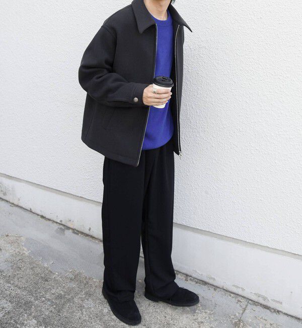 SHIPS any「PURE WOOL MELTON リラックス ジップアップ ブルゾン◆」|ブルゾン・スタジャン|