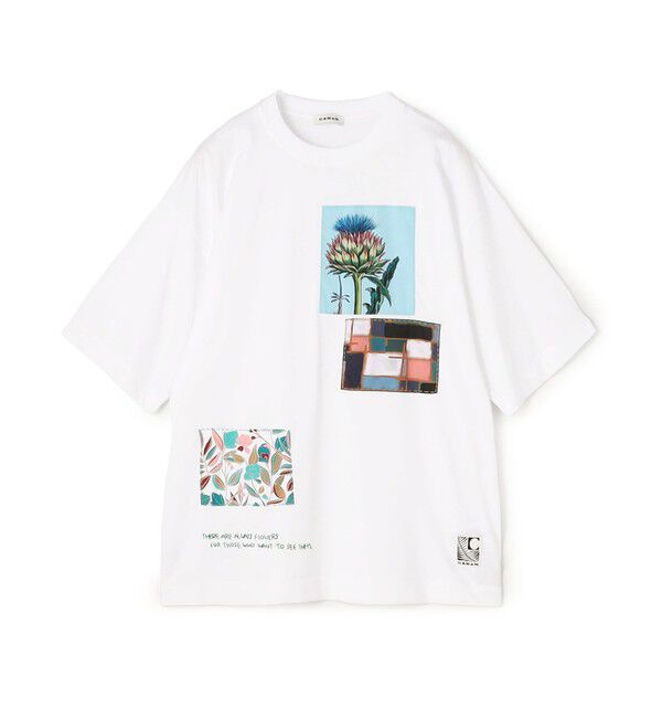 CABaN「スビンコットン THISTLE RHYTHMTシャツ」|Tシャツ・カットソー|12 ホワイト系