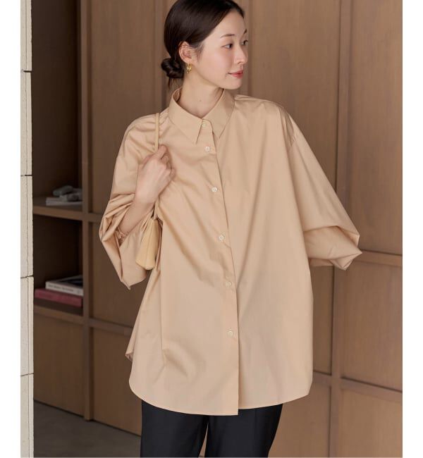 Plage「《予約》gather シャツ」|シャツ・ブラウス|ベージュ