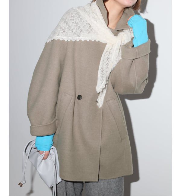 SLOBE IENA「《シリーズあり/追加予約》souple wool ダブルフェイスミドルコート」|ピーコート|