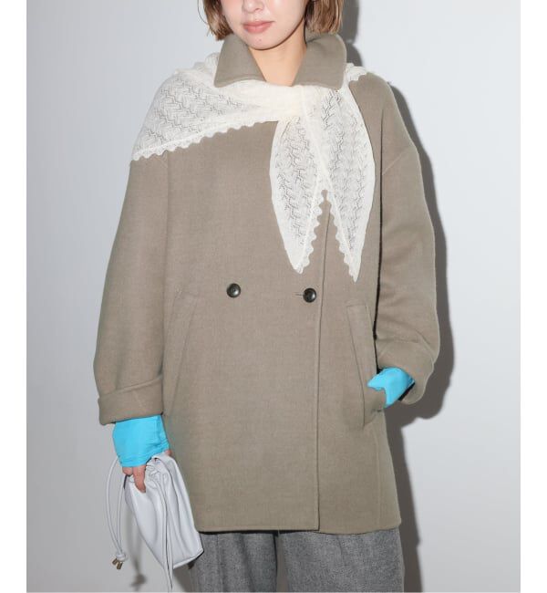 SLOBE IENA「《シリーズあり/追加予約》souple wool ダブルフェイスミドルコート」|ピーコート|