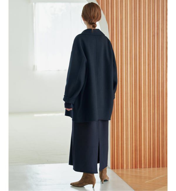 SLOBE IENA「《シリーズあり/追加予約》souple wool ダブルフェイスミドルコート」|ピーコート|