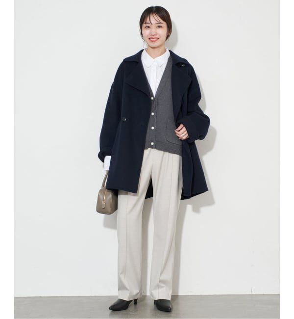SLOBE IENA「《シリーズあり/追加予約》souple wool ダブルフェイスミドルコート」|ピーコート|