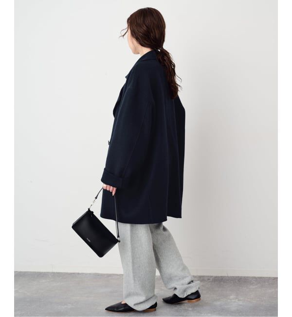 SLOBE IENA「《シリーズあり/追加予約》souple wool ダブルフェイスミドルコート」|ピーコート|