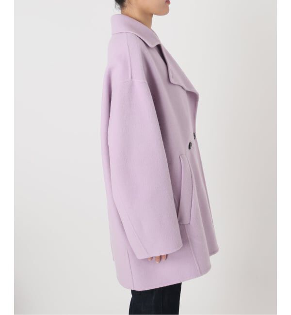 SLOBE IENA「《シリーズあり/追加予約》souple wool ダブルフェイスミドルコート」|ピーコート|