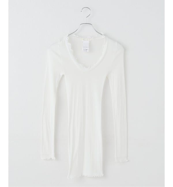 IENA LA BOUCLE「《予約》seamless basic. シームレスベーシック Romance ロングスリーブT SB1127」|Tシャツ・カットソー|ホワイト