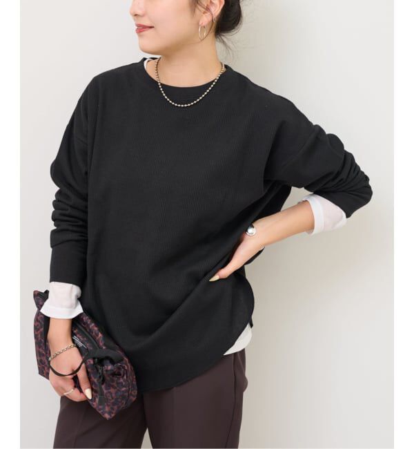 JOURNAL STANDARD relume「《追加2》TCワッフルオーバーサイズロングスリーブTシャツ」|Tシャツ・カットソー|ブラック