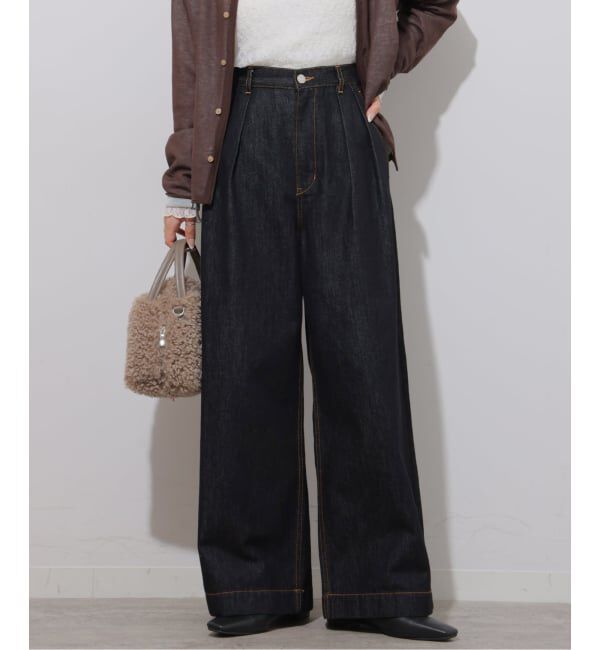 JOURNAL STANDARD relume「デニムライク2タックワイドパンツ」|デニム|ブラック