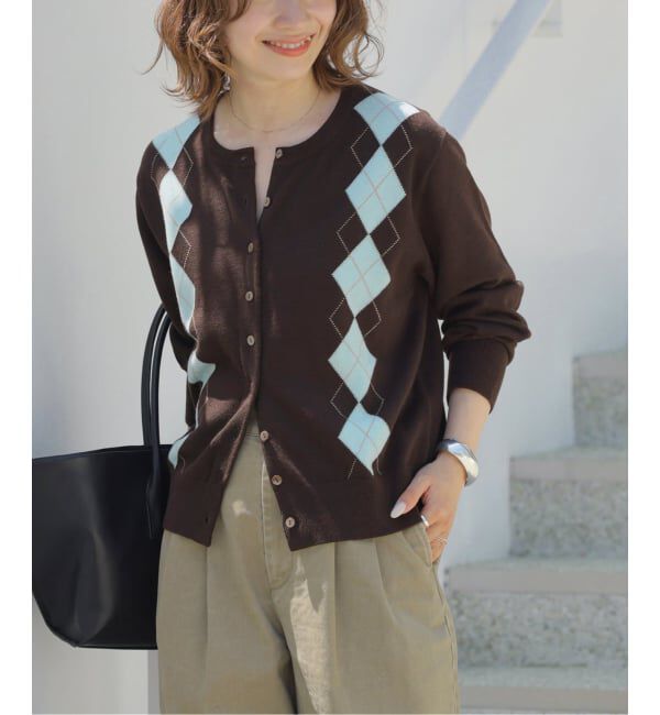 JOURNAL STANDARD relume「《予約》ウォッシャブルアーガイル クルーネックカーディガン」|カーディガン|