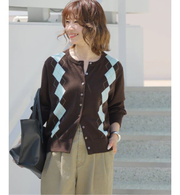 JOURNAL STANDARD relume「《予約》ウォッシャブルアーガイル クルーネックカーディガン」|カーディガン|