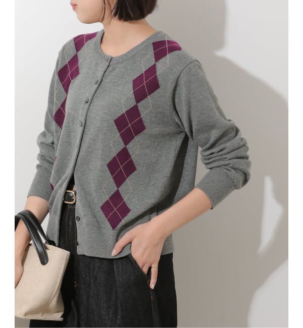 JOURNAL STANDARD relume「《予約》ウォッシャブルアーガイル クルーネックカーディガン」|カーディガン|