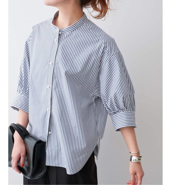 Spick and Span「《WEB限定 / 追加》パールボタンギャザースリーブシャツ」|シャツ・ブラウス|