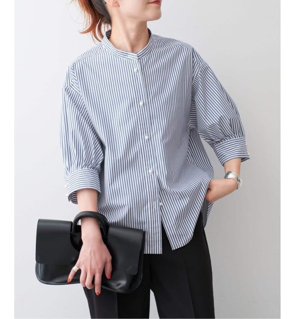 Spick and Span「《WEB限定 / 追加》パールボタンギャザースリーブシャツ」|シャツ・ブラウス|