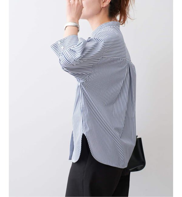 Spick and Span「《WEB限定 / 追加》パールボタンギャザースリーブシャツ」|シャツ・ブラウス|