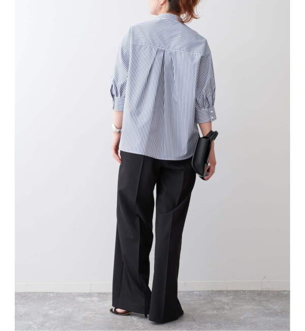 Spick and Span「《WEB限定 / 追加》パールボタンギャザースリーブシャツ」|シャツ・ブラウス|