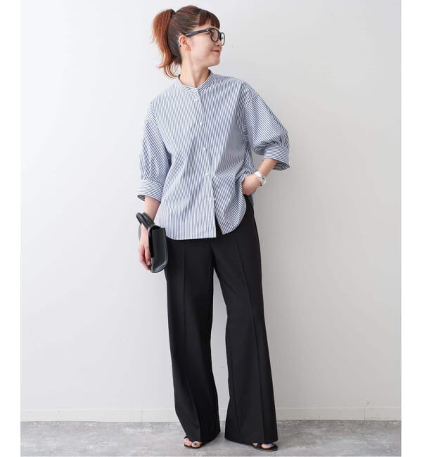 Spick and Span「《WEB限定 / 追加》パールボタンギャザースリーブシャツ」|シャツ・ブラウス|