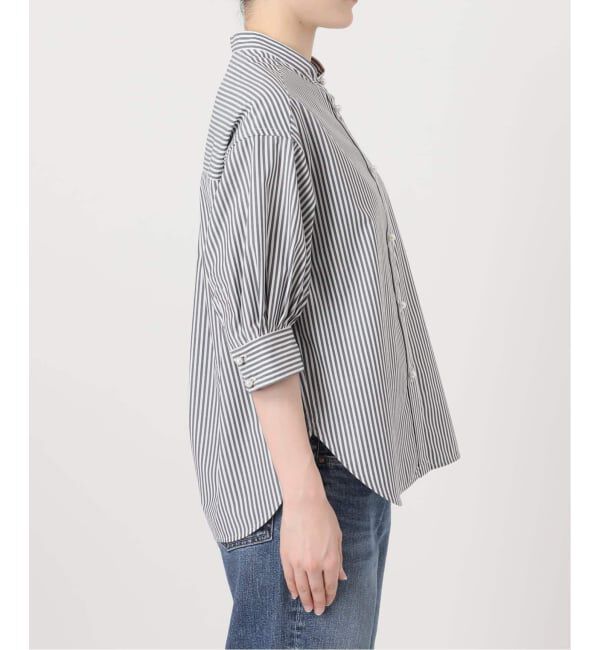 Spick and Span「《WEB限定 / 追加》パールボタンギャザースリーブシャツ」|シャツ・ブラウス|