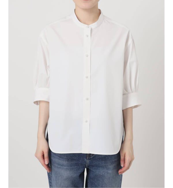 Spick and Span「《WEB限定 / 追加》パールボタンギャザースリーブシャツ」|シャツ・ブラウス|