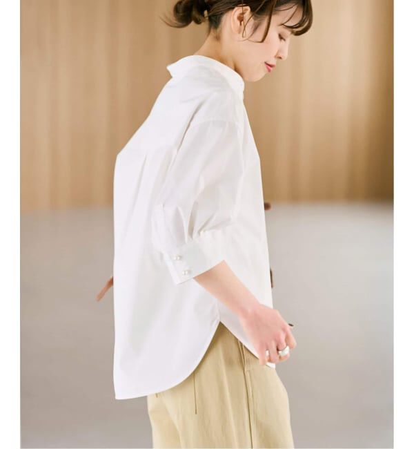 Spick and Span「《WEB限定 / 追加》パールボタンギャザースリーブシャツ」|シャツ・ブラウス|