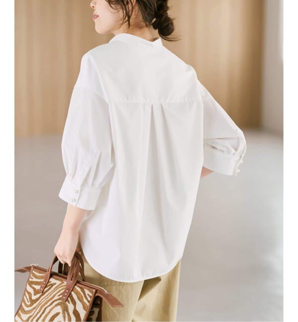 Spick and Span「《WEB限定 / 追加》パールボタンギャザースリーブシャツ」|シャツ・ブラウス|