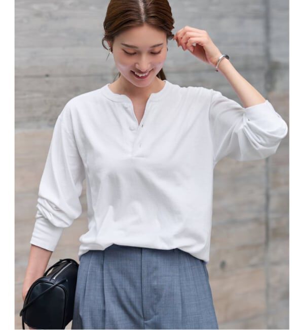 FRAMeWORK「≪新色 /追加予約≫Healthknit/ヘルスニット ヘンリーロングスリーブ」|Tシャツ・カットソー|