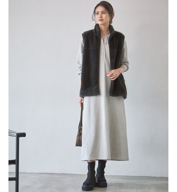 23区「【SLOW/一部店舗限定】ヴィンテージライクテリー ヘンリーネック ワンピース」|ワンピース|