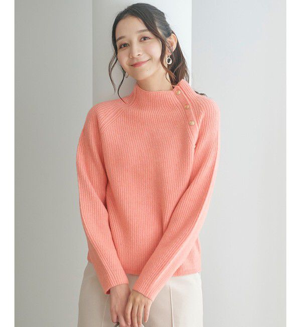 ANY SIS「【洗える】ボトルネックボタンポイントAir ニット」|ニット・セーター|オレンジ