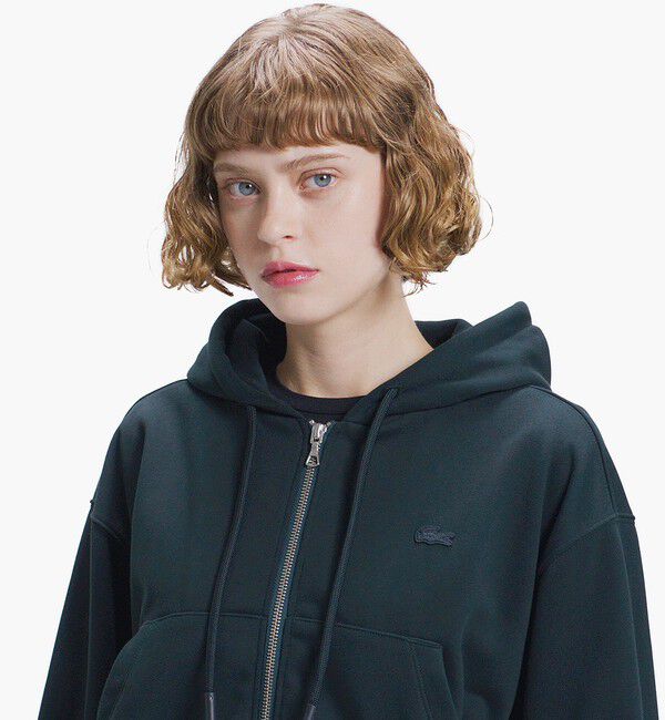 LACOSTE「裏パイルクロップドジップフーディー」|パーカー|