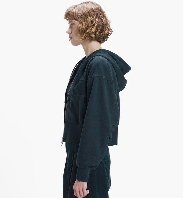 LACOSTE「裏パイルクロップドジップフーディー」|パーカー|
