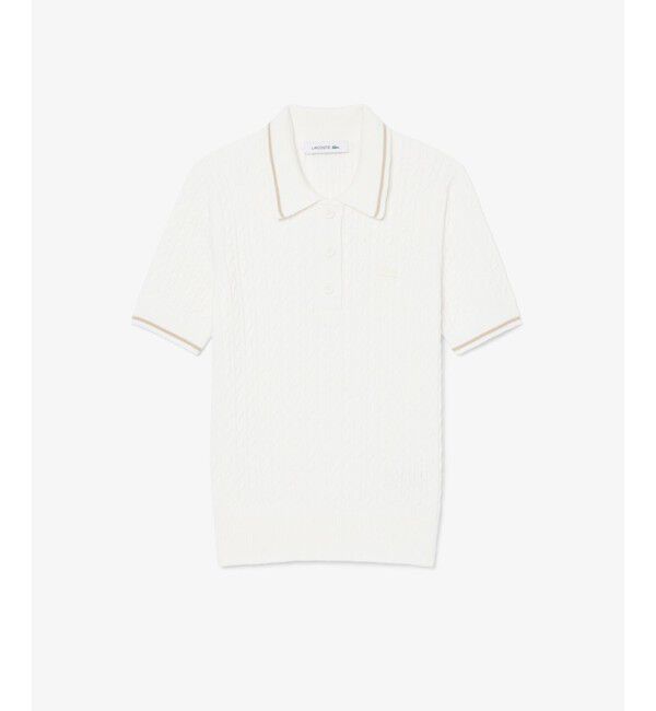 LACOSTE「配色ライン サマーニットポロシャツ」|ニット・セーター|