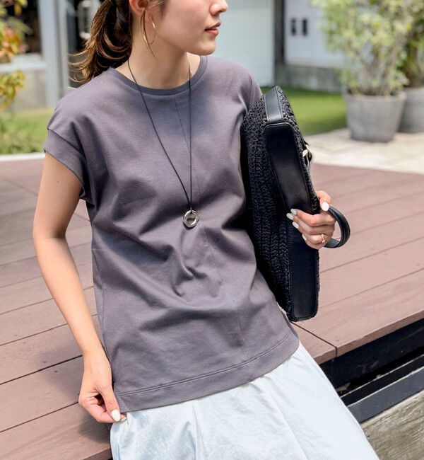 NOLLEY'S「《ノーリーズオリジナル美容Tシャツ》シルクアミノ酸加工オーバーノースリーブ」|Tシャツ・カットソー|