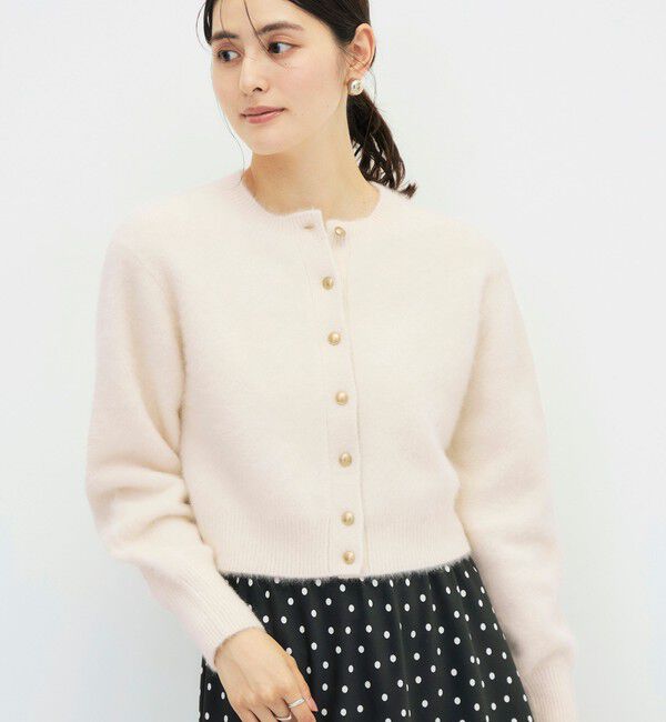 NOLLEY'S sophi「カシミヤ混へアリーショート丈クルーネックカーディガン」|カーディガン|