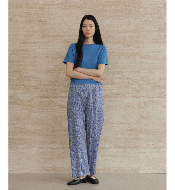 SALON adam et rope'「クロップドハーフスリーブリネンニット［ドライタッチ・洗える］」|Tシャツ・カットソー|