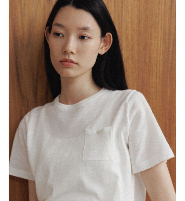 SALON adam et rope'「クロップドハーフスリーブリネンニット［ドライタッチ・洗える］」|Tシャツ・カットソー|オフホワイト(15)