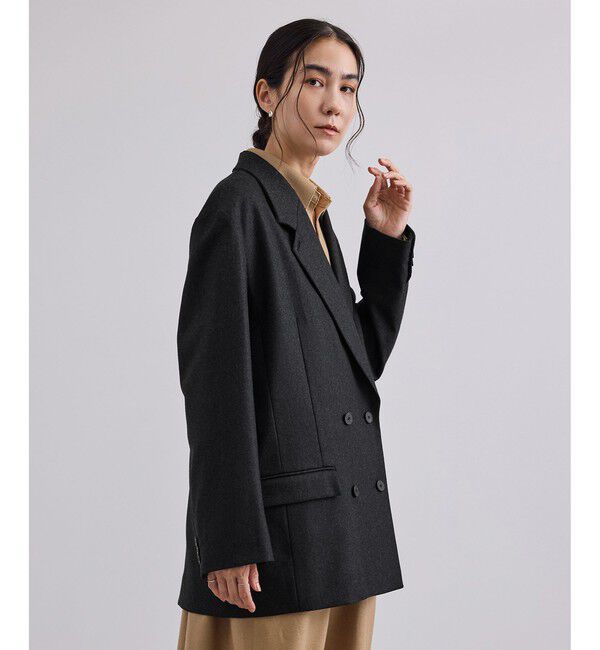 SALON adam et rope'「ハイカウントフラノJK・ネップヘリンボンJK / セットアップ対応」|テーラードジャケット|チャコール(06)
