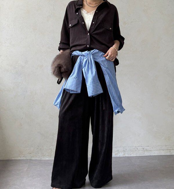 「【セットアップ可能】スエードタックパンツ」|チノ|