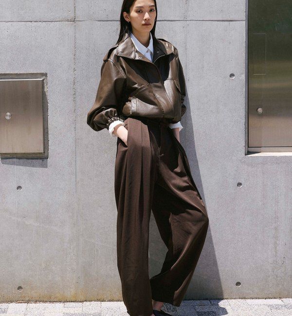  「【2026AW Debut】【UNFORM】フェイクレザーブルゾン」|ベスト・ジレ|