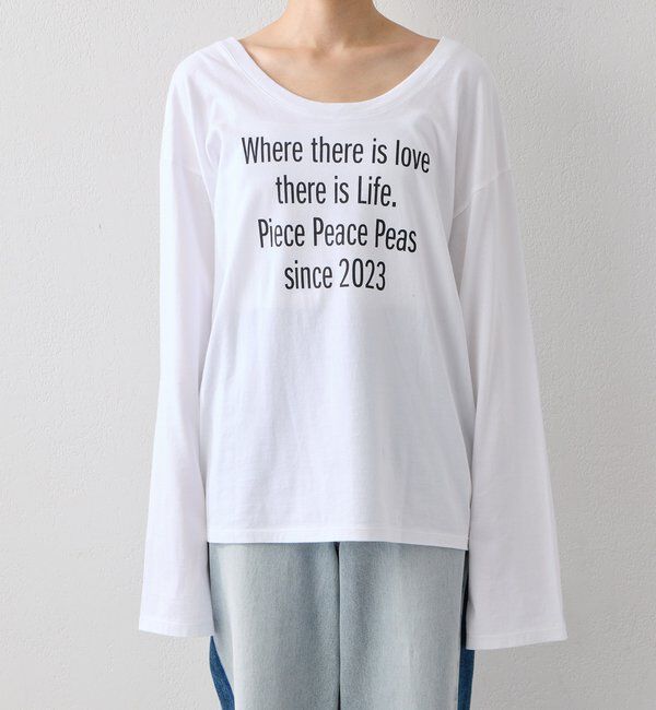  「【PEAS】 スローガンTシャツ」|Tシャツ・カットソー|