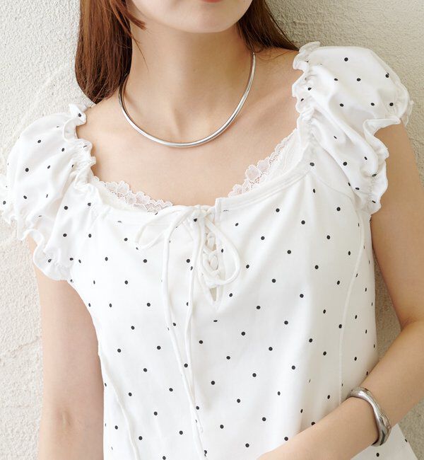  「レースアップフレンチT」|Tシャツ・カットソー|