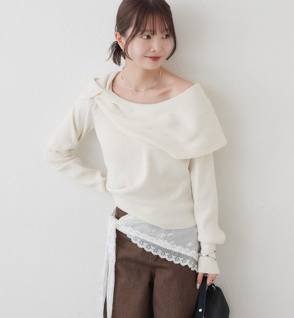 「ケープオフショルニット」|ニット・セーター|