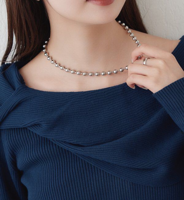 「ケープオフショルニット」|ニット・セーター|