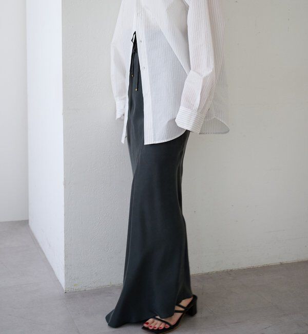  「【ウエスト調節可能】キュプラドロストスカート」|スカート|