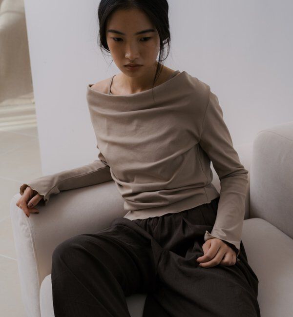  「レイヤードドレープカットソー」|Tシャツ・カットソー|