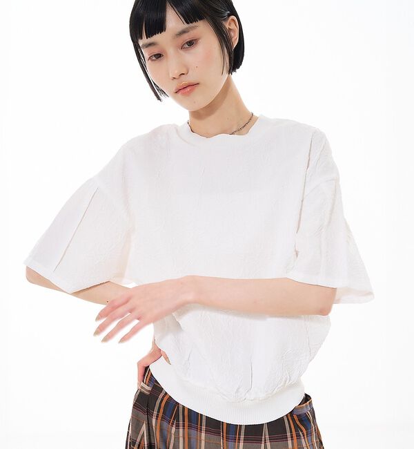 NOMINE「シワ加工 リンクル Tシャツ」|Tシャツ・カットソー|ホワイト