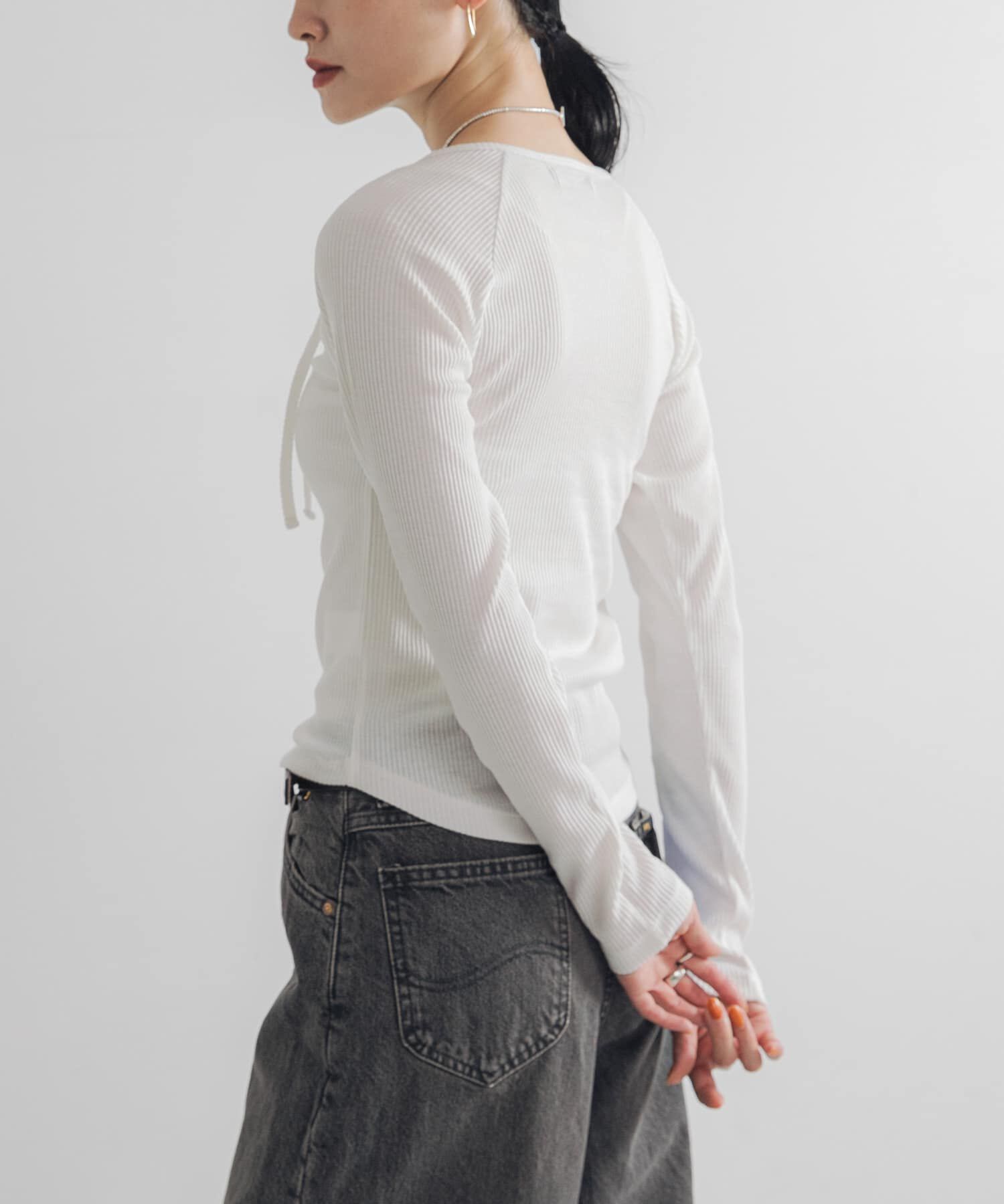 URBAN RESEARCH「カットアウトリブトップス」|Tシャツ・カットソー|